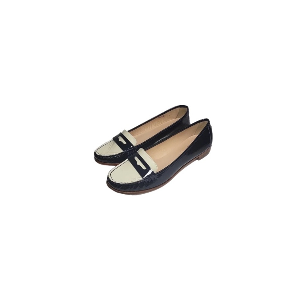 Kate Spade Blue and Cream Patent Leather Loafers - Women’s Size 8